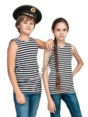 Купить майку-тельняшку с черной полосой - Магазин тельняшек.ру 8-800-700-93-18Детская майка-тельняшка ВМФ (черная полоса) в Магазине тельняшек