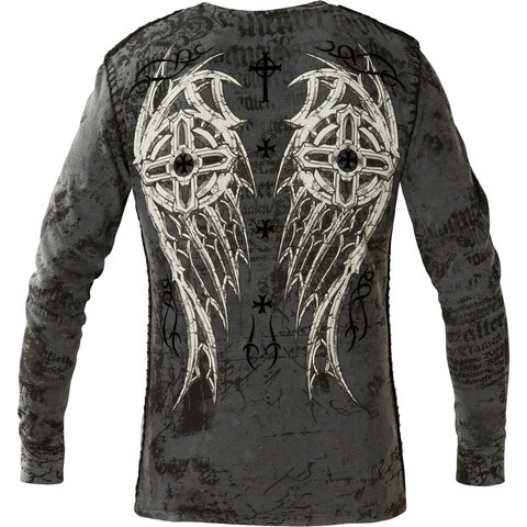 Xtreme Couture | Пуловер мужской Darker Side Thermal X1846I от Affliction серый спина