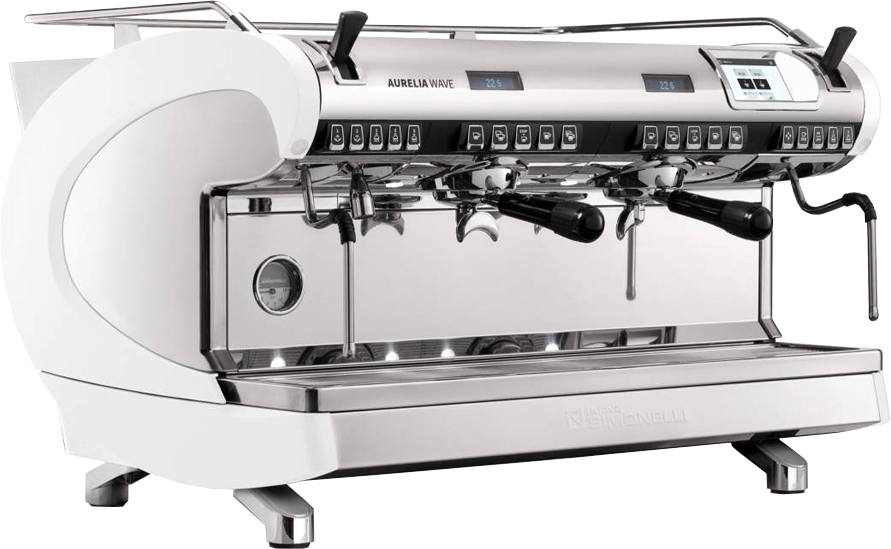 Рожковая кофемашина Nuova Simonelli Aurelia WAVE T3 2Gr 380V pearl white+high groups+A (142022)