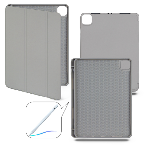 Чехол книжка-подставка Smart Case Pensil со слотом для стилуса для iPad Pro 6 (12.9") - 2022 (Светло-серый / Ligth Grey)