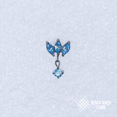 Pendant 3K Marquise Aqua