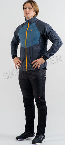 Элитный теплый лыжный костюм Noname Hybrid 24 Ux Navy/Med Blue мужской