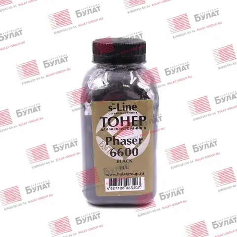 Тонер БУЛАТ s-Line Phaser 6600 K для Xerox Phaser 6600 (Чёрный, банка 135 г)