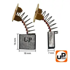 Щетка графитовая UNITED PARTS 7х18х16мм для MAKITA СВ-203 (аналог 191953-5) (10шт)