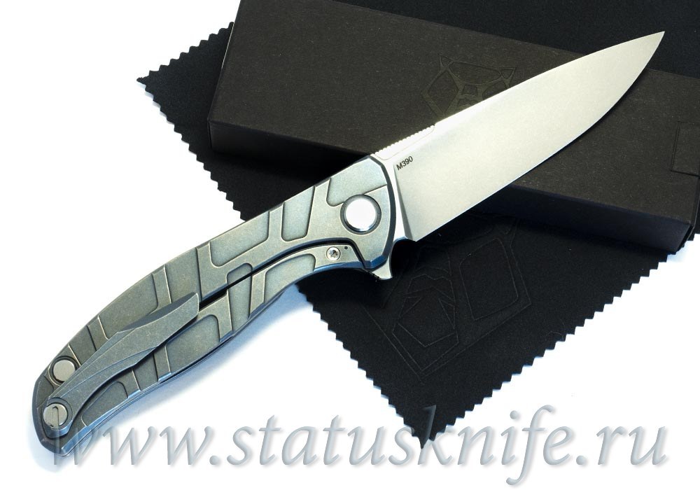Нож Широгоров Flipper 95 R  T-узор М390 As blue mrbs