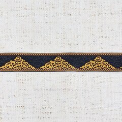 Тесьма жаккард, ш. 3,2 см, чёрный с тёмным золотом