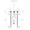 Gessi INCISO Смеситель для раковины на 3 отверстия с донным клапаном, излив 160мм, h=314мм, цвет: nero XL 58015#299