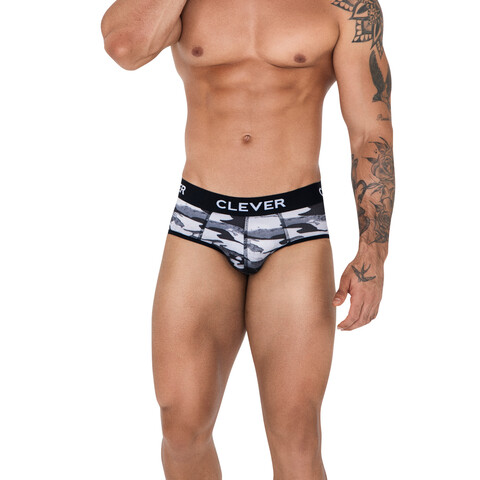 Мужские трусы брифы серые Clever NAVIGATE PIPING BRIEF 152312