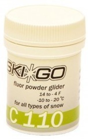 Картинка ускоритель Skigo Fluor powder C110 -10/-20, green, 30 г  - 1