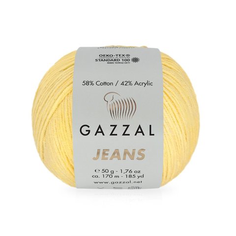 Пряжа Gazzal Jeans 1123 светло-желтый