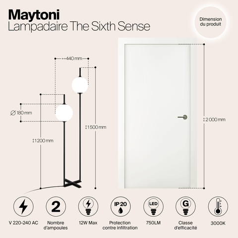Торшер светодиодный Maytoni The Sixth Sence Z020FL-L12BK
