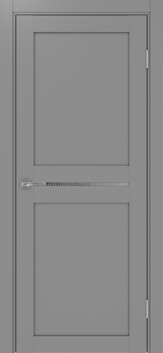 Дверь межкомнатная Оптима Порте Турин 520.121, цвет серый, экошпон, стекло мору