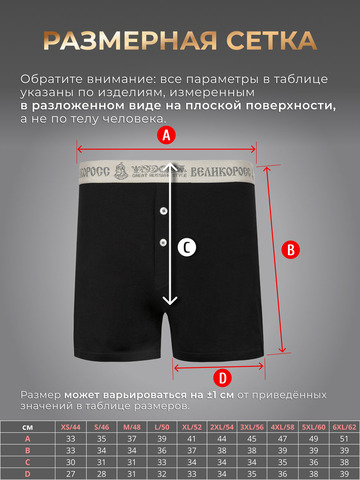 Комплект из 3-х семейных трусов чёрного цвета