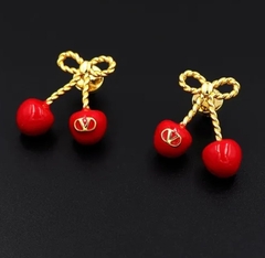 Серьги ювелирные ДВЕ ВИШНИ НА ВЕТОЧКЕ style by VALENTINO
