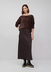 Атласная юбка-миди из вискозы с эластичным поясом Black Label