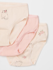 набор трусы/ уп  для девочки  К 1909-3уп/св.лосось,св.жемчуг,котики в цветах Ал