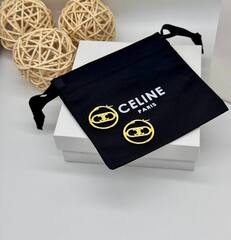 Серьги-конго CELINE в форме лого качество lux