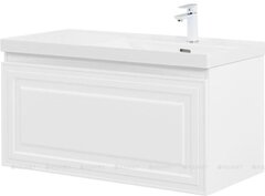Aquanet 365932 Тумба с раковиной Агата 100 R 1 ящ. цв. белый сатин (365932) фото