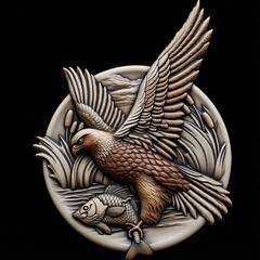 Силиконовый молд Ястреб (медальон) № 0478- м