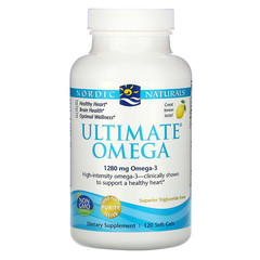 Nordic Naturals, Ultimate Omega, со вкусом лимона, 1280 мг, 120 капсул