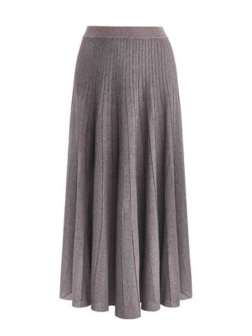 Женская юбка-плиссе коричневого цвета из вискозы - фото 1