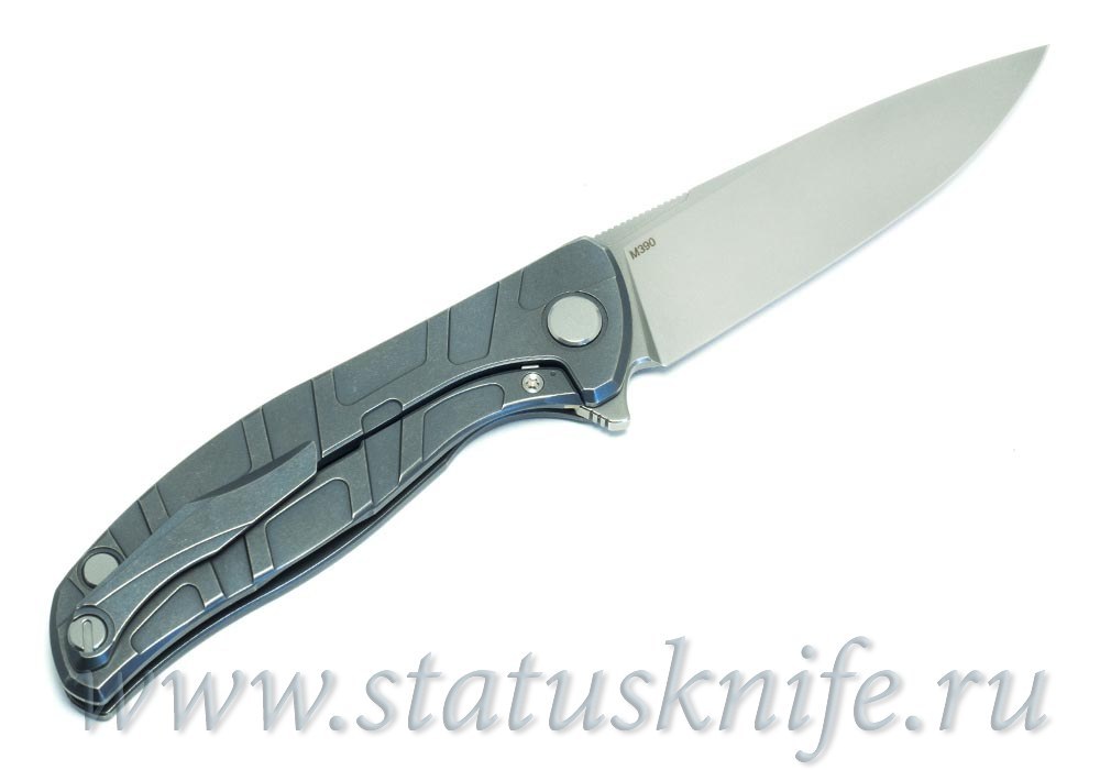 Нож Широгоров Flipper 95 R  T-узор М390 As blue mrbs