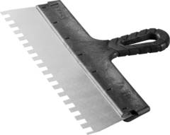 ЗУБР 350 мм, зуб 10 х 10 мм, зубчатый пластиковая ручка, нержавеющий, фасадный шпатель (10078-35-10)