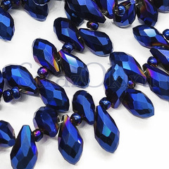 Купить оптом бусины бриолеты Blue Hematite Синий металлик