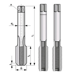 Метчик М20х2,5 (Комплект 2шт) DIN352 HSS 6h(2N) 95мм a=12 Bucovice(CzTool) 144200