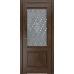 Купить Межкомнатная дверь экошпон ЛУ-52 дуб корица остеклённая