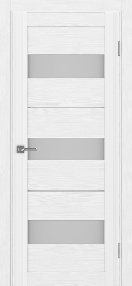 Дверь межкомнатная Оптима Порте Турин 526.122, цвет белый лед, экошпон, стекло мателюкс