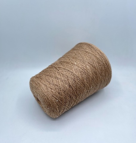 Бобинная пряжа (пр.Италия).art-Merino paillettes 380м/100гр, 96% меринос, 4% Пайетки(3мм)(полиэстер), цвет-Бежевый,неоднотонный+прозрачная пайетка(4), арт.31118