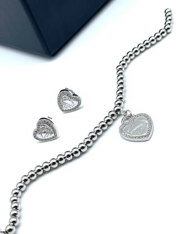 351775- Браслет из серебряных бусин RETURN to love с подвеской сердце