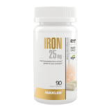 Железо бисглицинат, Iron 25 mg Bisglicinate, Maxler, 90 вегетарианских капсул 1