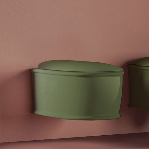 ATV001 44 00 Artceram ATELIER Унитаз подвесной, 52х37см, безободковый, с крепежом, цвет: verde salvia