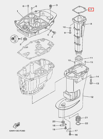 Прокладка глушителя для лодочного мотора F20 Sea-PRO