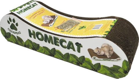 Homecat Mini когтеточка для котят Мятная волна 41x12x10см (гофрокартон)