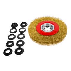 45-2-617 Щетка-крацовка дисковая, усиленная, переходные кольца d=25,22,19,15,12 мм - 2 шт, d=175мм (РемоКолор)