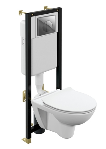 Cersanit A64231 КОМПЛЕКТ PARVA CO DPL EO SLIM + BLACK + LEON ПЛАСТИК ХРОМ ГЛЯНЦЕВЫЙ