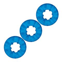 Комплект из трех голубых эрекционных колец 3-Pack Ribbed Rider Cock Ring Set - 