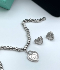 351775- Браслет из серебряных бусин RETURN to love с подвеской сердце