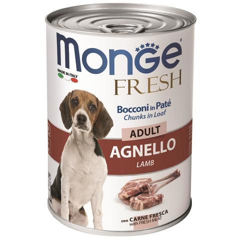 Monge Dog Fresh Chunks in Loaf консервы для собак мясной рулет из ягненка 400г