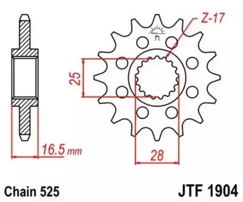 Звезда ведущая JTF1904 16