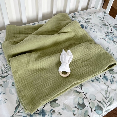 Плед муслин "Оливка"