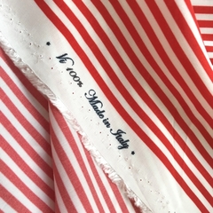 Ткань вискоза в красную узкую полоску 3280