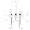 Gessi INCISO Смеситель для раковины на 3 отверстия без донного клапана, излив 160мм, h=314мм, цвет: finox 58016#149