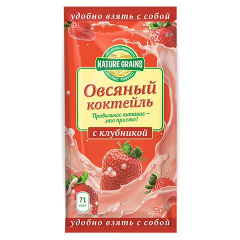 Овсяный коктейль с клубникой, Компас Здоровья, 25 г