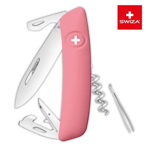 Швейцарский нож SWIZA D03 Standard, 95 мм, 11 функций, розовый