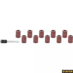 STAYER d 6.25 мм, Р 80 (5шт), Р 120 (5шт) набор шлифовальных абразивных цилиндров (29919-H10)
