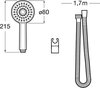 Roca 5B9302C00 Roca    7.5B93.0.2C0.0 Natura Душевой набор 80/1F Ø80 мм, 1 режим, шланг 1700 мм